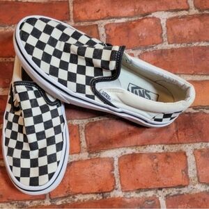 Vans Kids Black and White Checkered Slip-On Sneakers